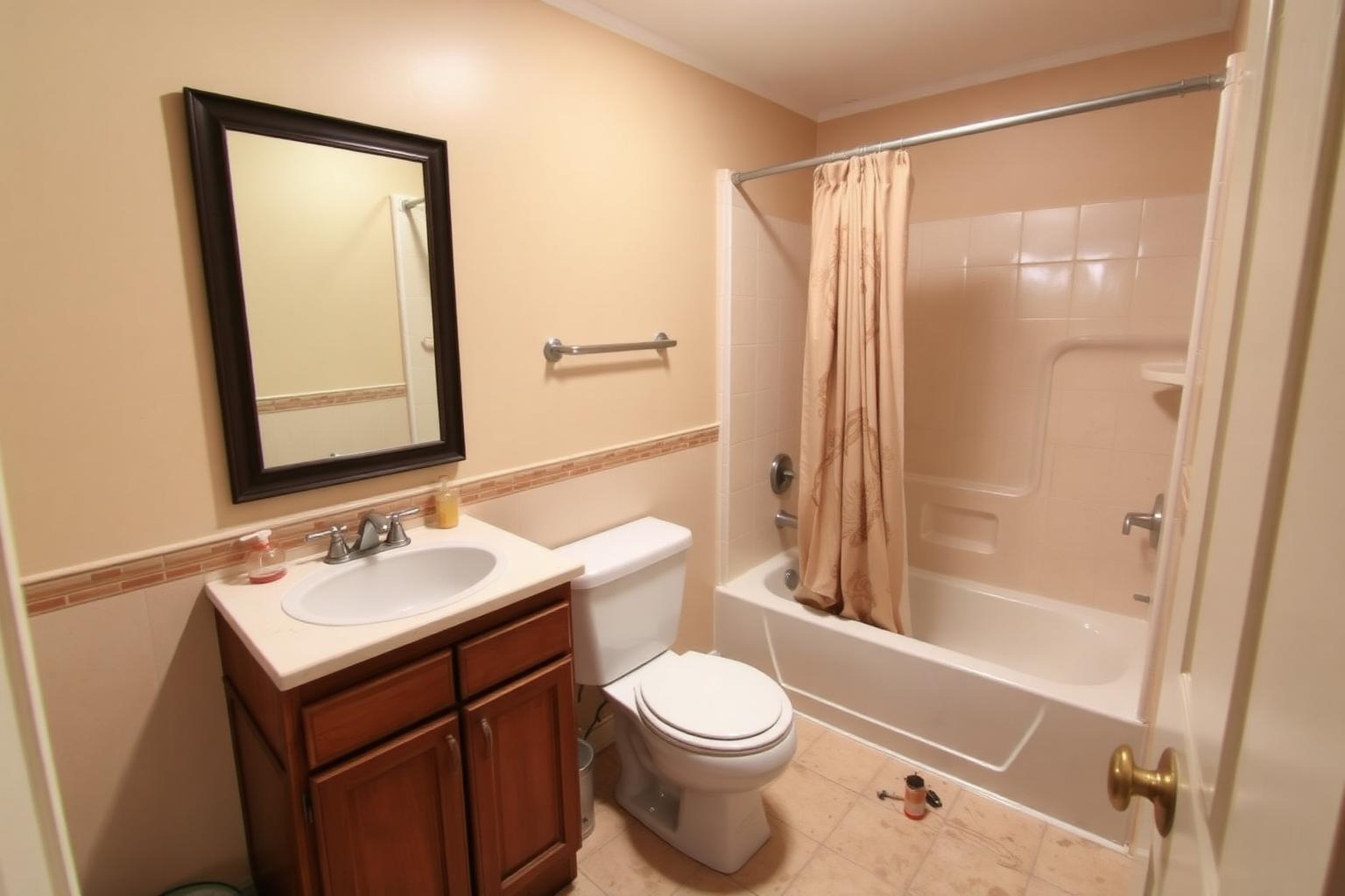 Dated bathroom before renovation